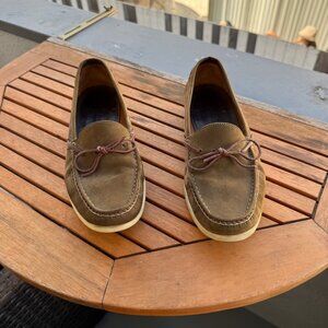 Salvatore Ferragamo Mens  Suede Moccasin Loafers With Rubber Sole Size 9